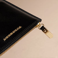 Pochette en cuir London verni - Black