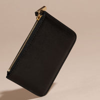 Pochette en cuir London verni - Black