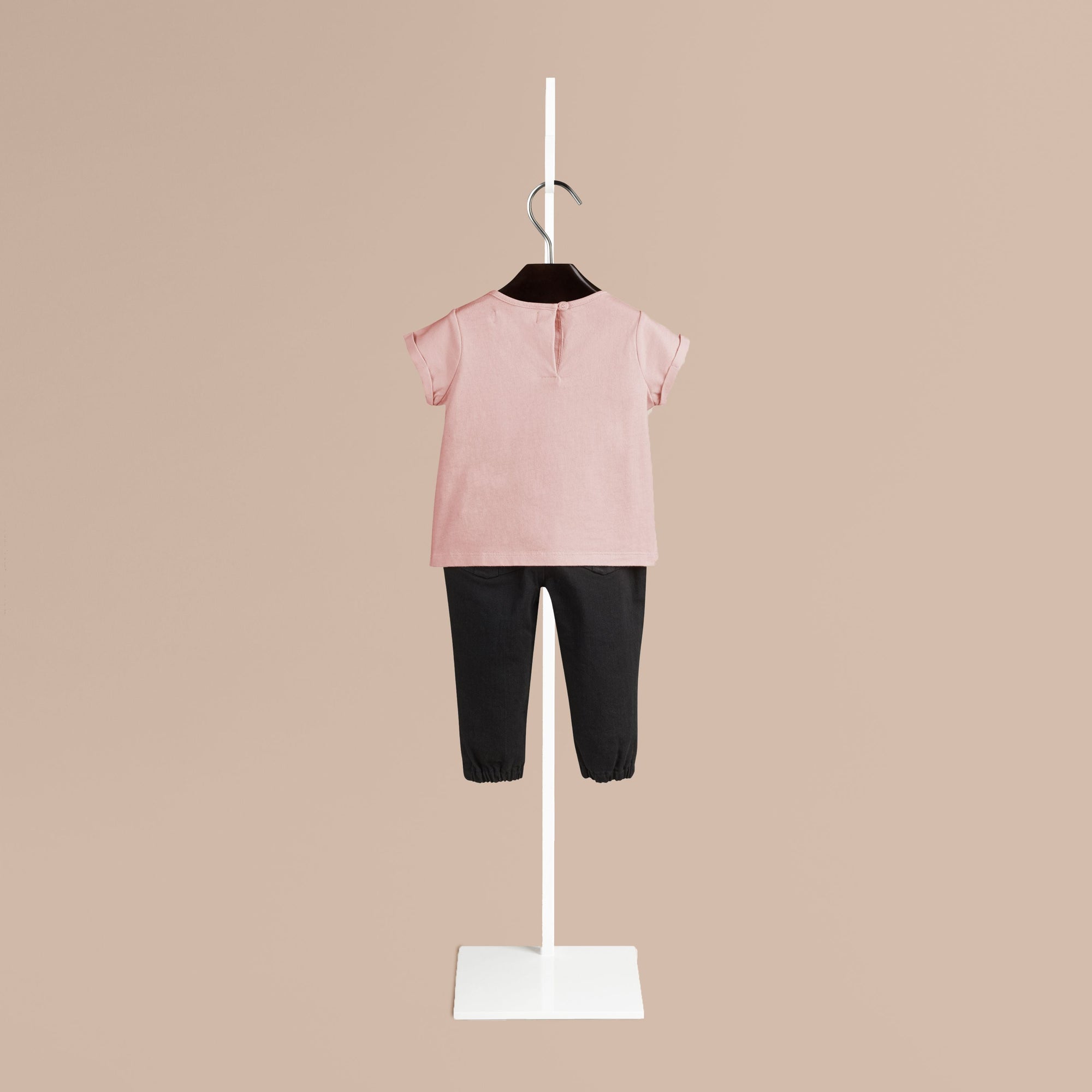 T-shirt en coton avec imprimé girafe - Chalk Pink
