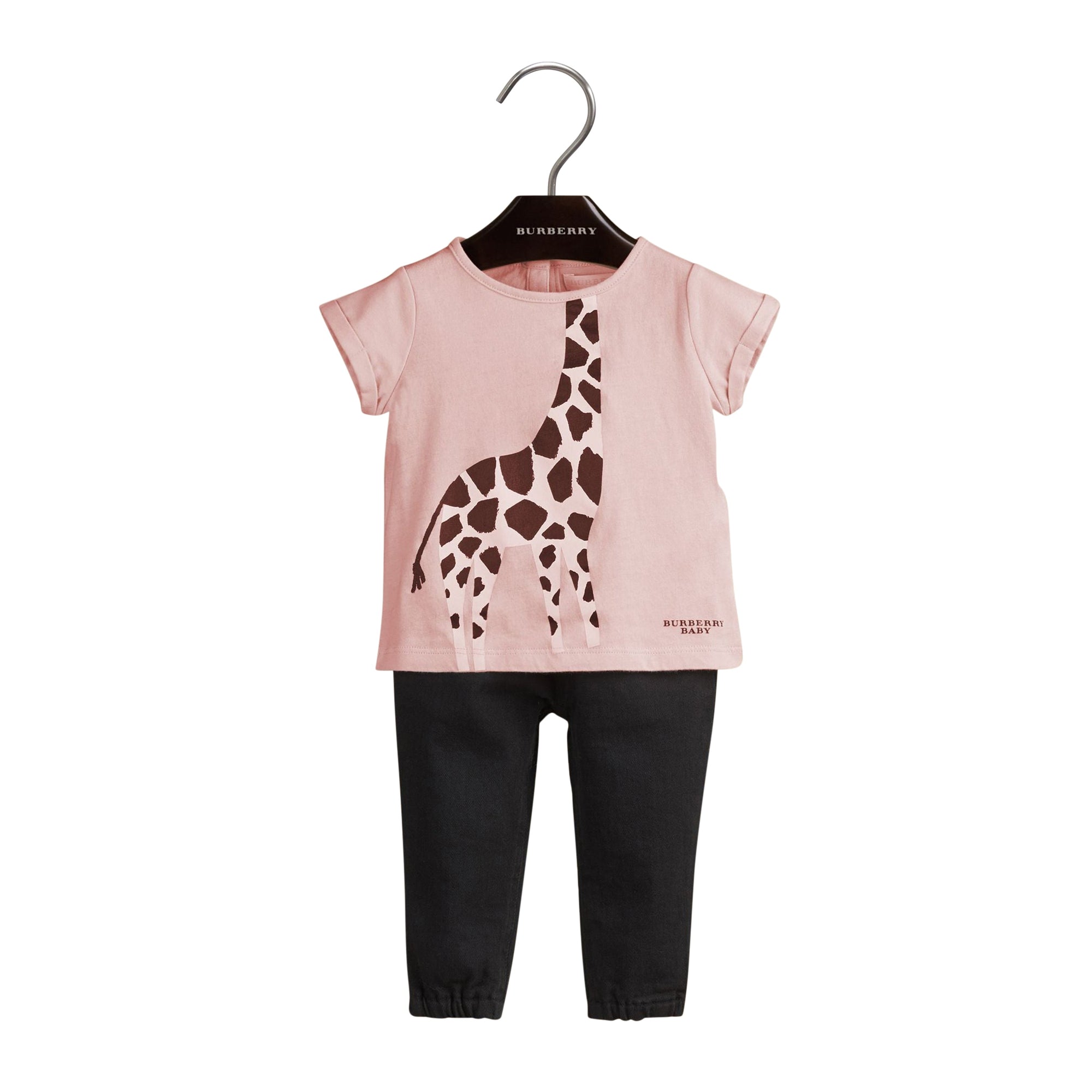 T-shirt en coton avec imprimé girafe - Chalk Pink