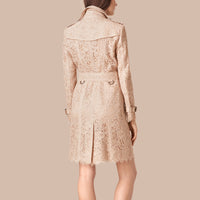 Trench-coat en dentelle italienne - Antique Taupe Pink