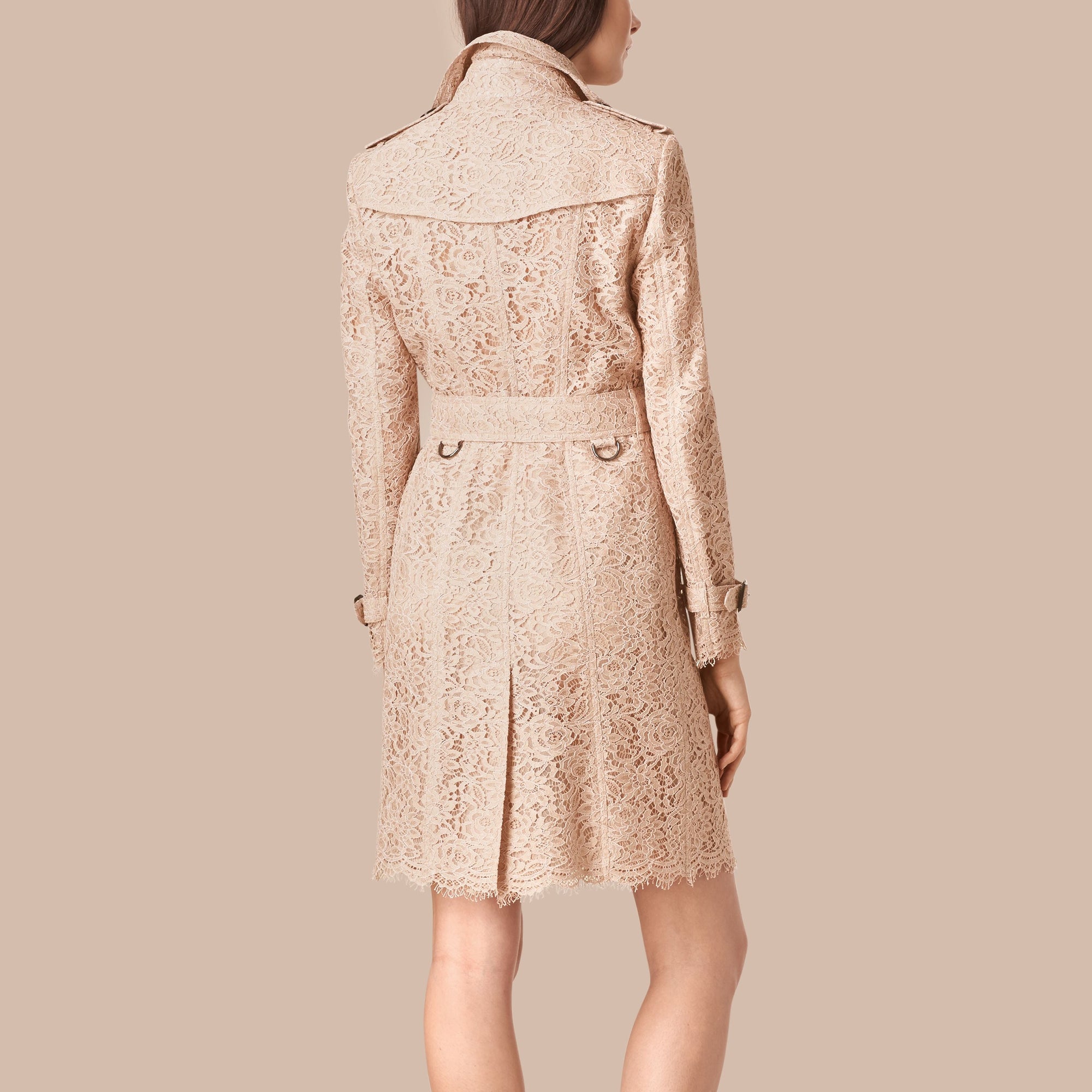 Trench-coat en dentelle italienne - Antique Taupe Pink