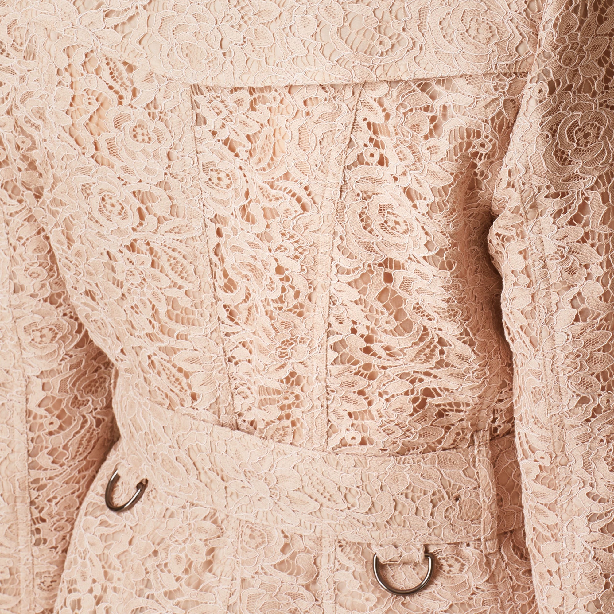 Trench-coat en dentelle italienne - Antique Taupe Pink