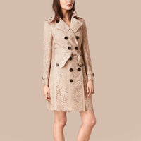 Trench-coat en dentelle italienne - Antique Taupe Pink