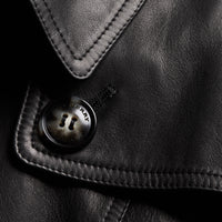 Veste trench en cuir d'agneau - Black