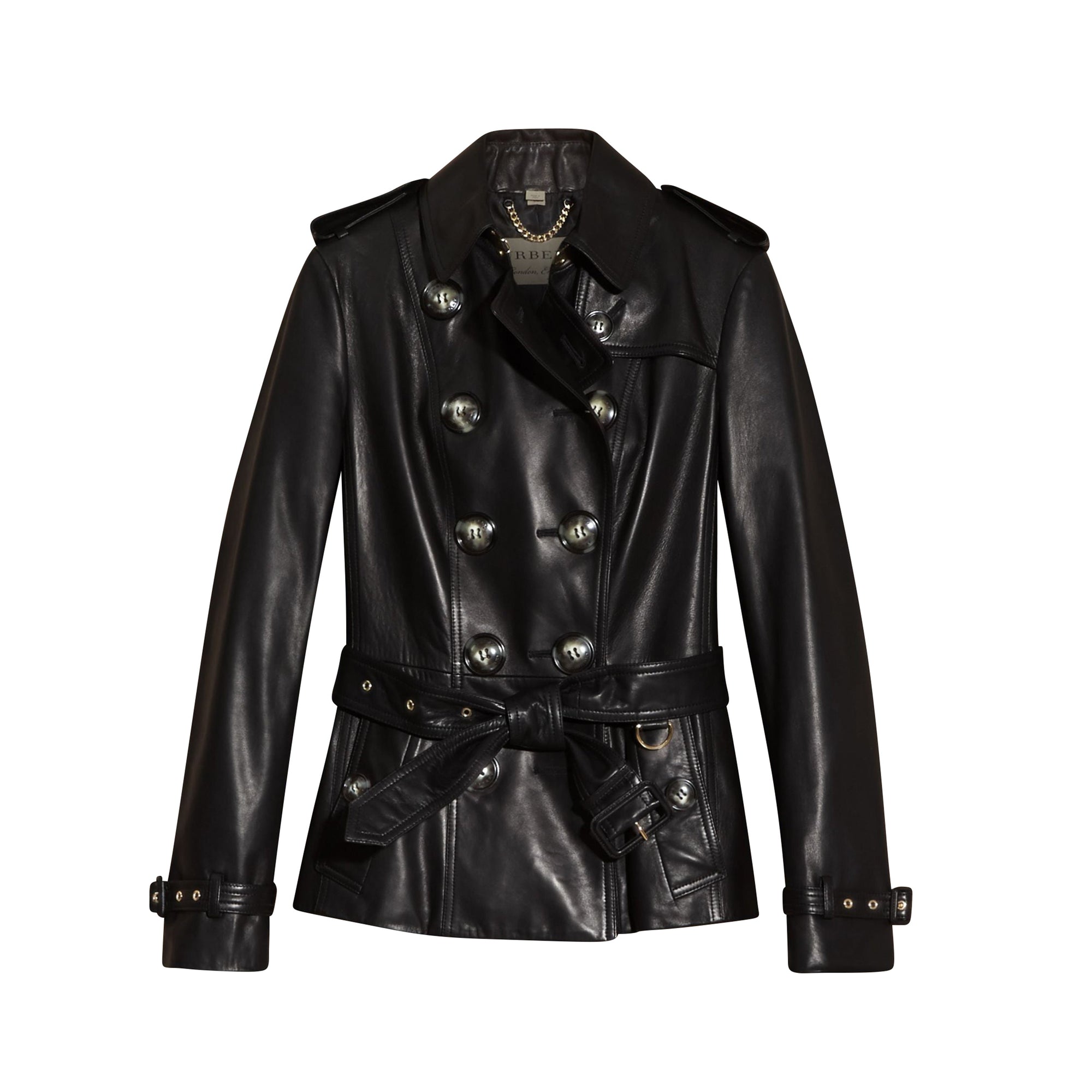 Veste trench en cuir d'agneau - Black