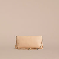 Clutch medium en cuir grainé emblématique - Pale Apricot