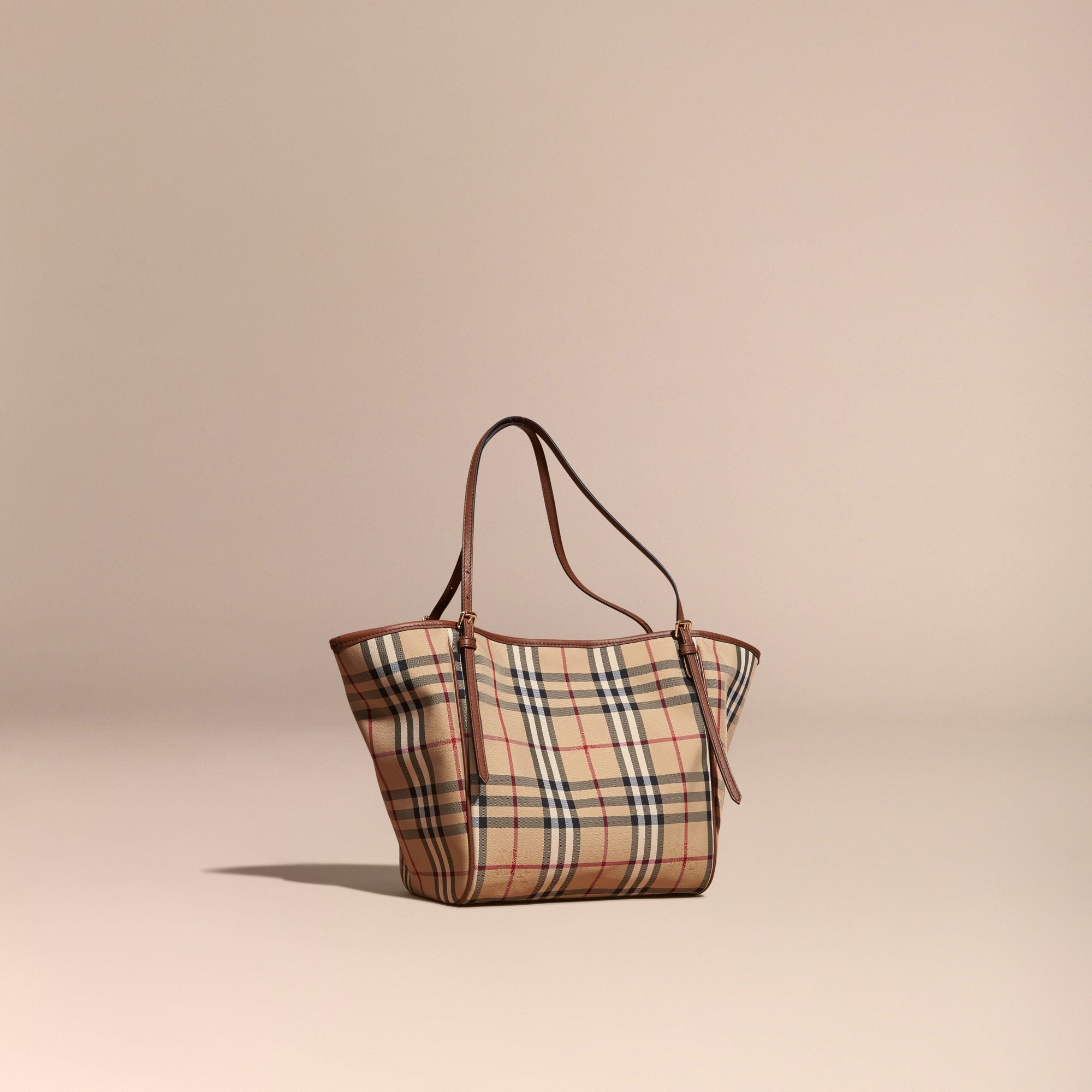 Petit sac The Canter avec motif Horseferry check - Honey & Tan