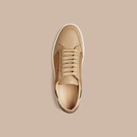 Tennis en coton House check et cuir - Nude
