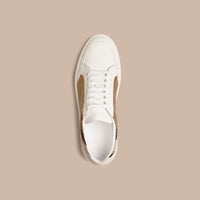 Sneakers en coton House check et cuir - Optic White