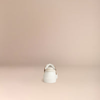 Sneakers en coton House check et cuir - Optic White