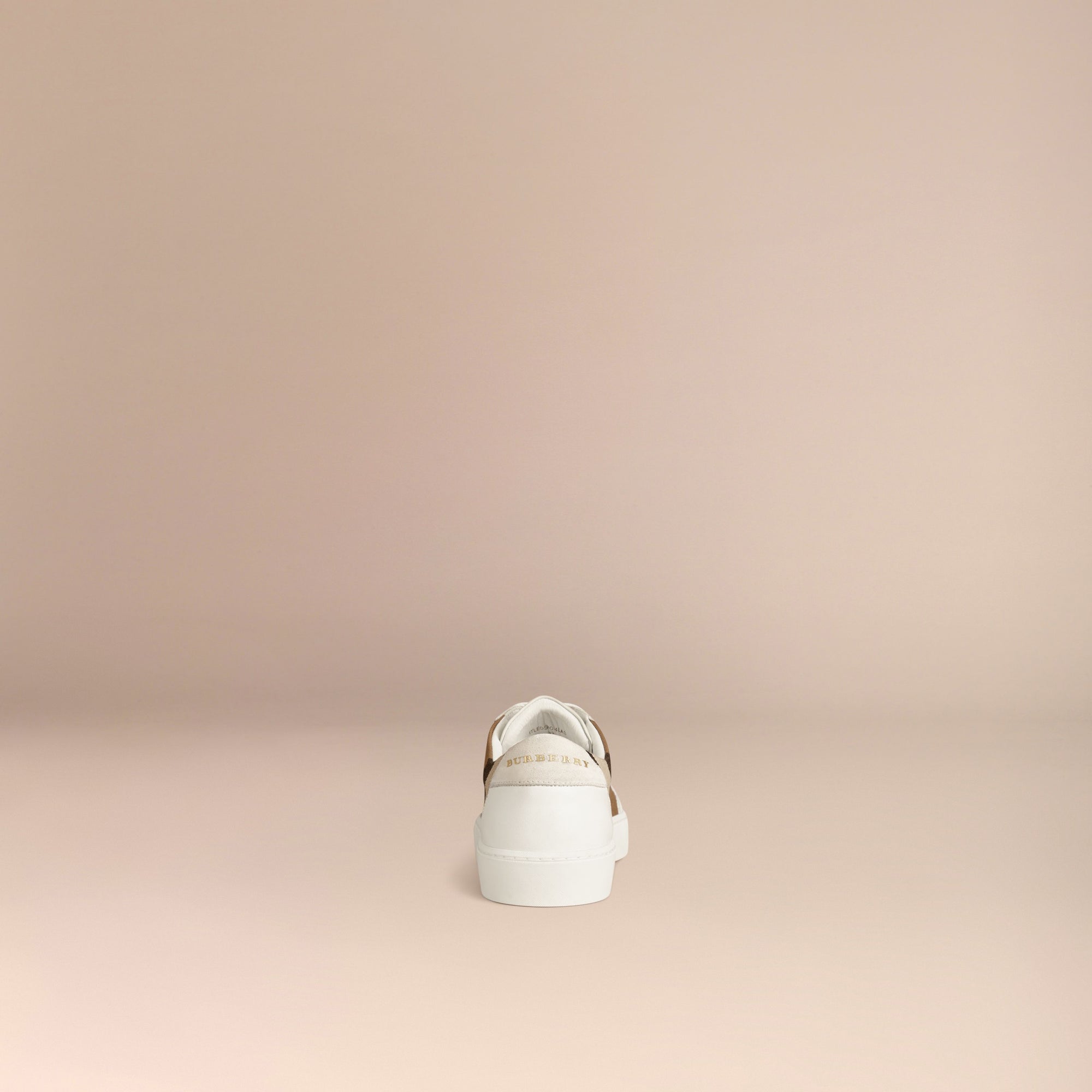 Sneakers en coton House check et cuir - Optic White