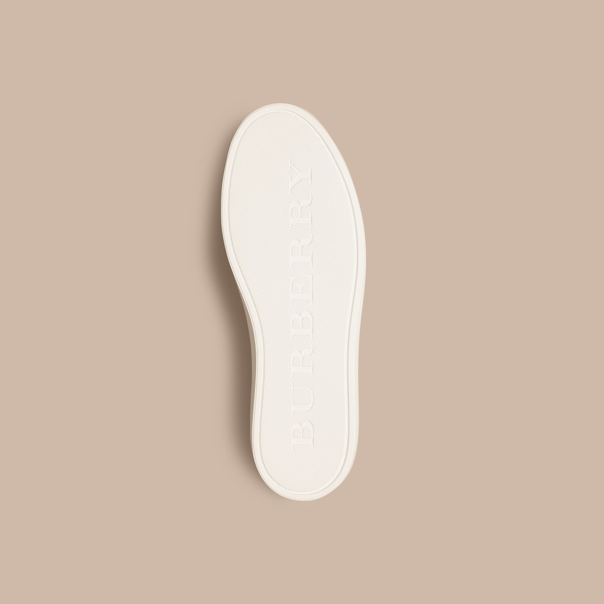 Sneakers en coton House check et cuir - Optic White