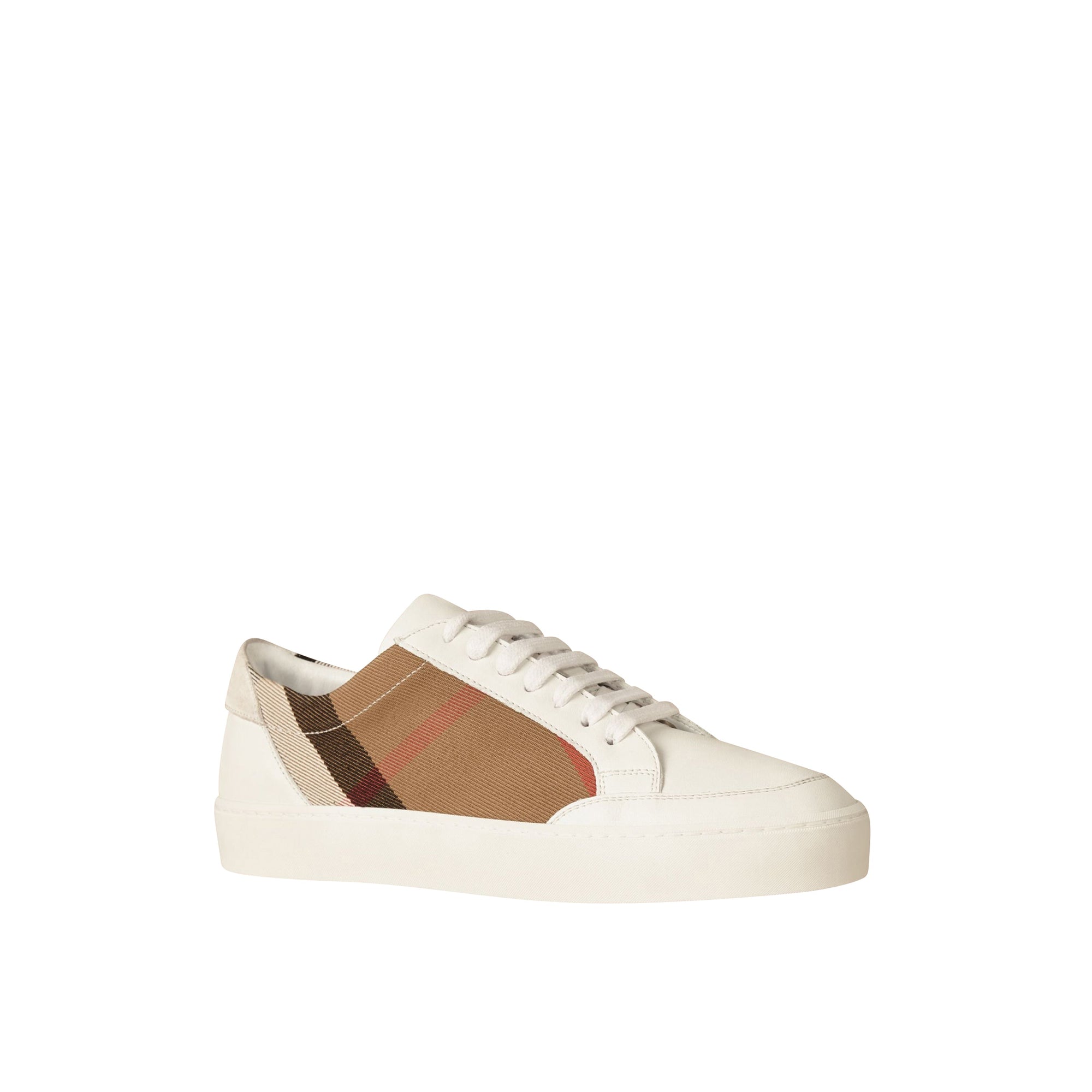 Sneakers en coton House check et cuir - Optic White