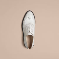 Chaussures Richelieu en cuir avec bout golf - Optic White