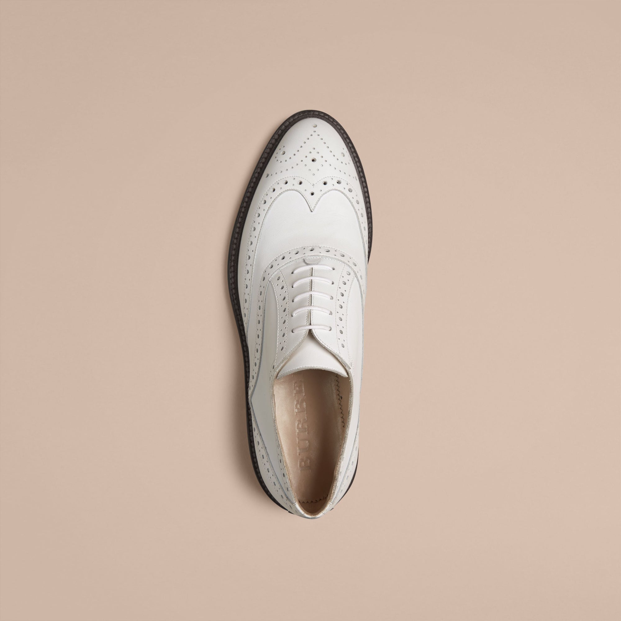 Chaussures Richelieu en cuir avec bout golf - Optic White