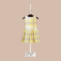 Robe en coton check sans manches - Pale Lemon