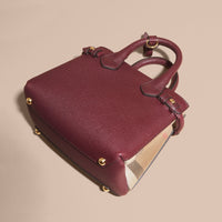 The Baby Banner en cuir et coton House check - Mahogany Red