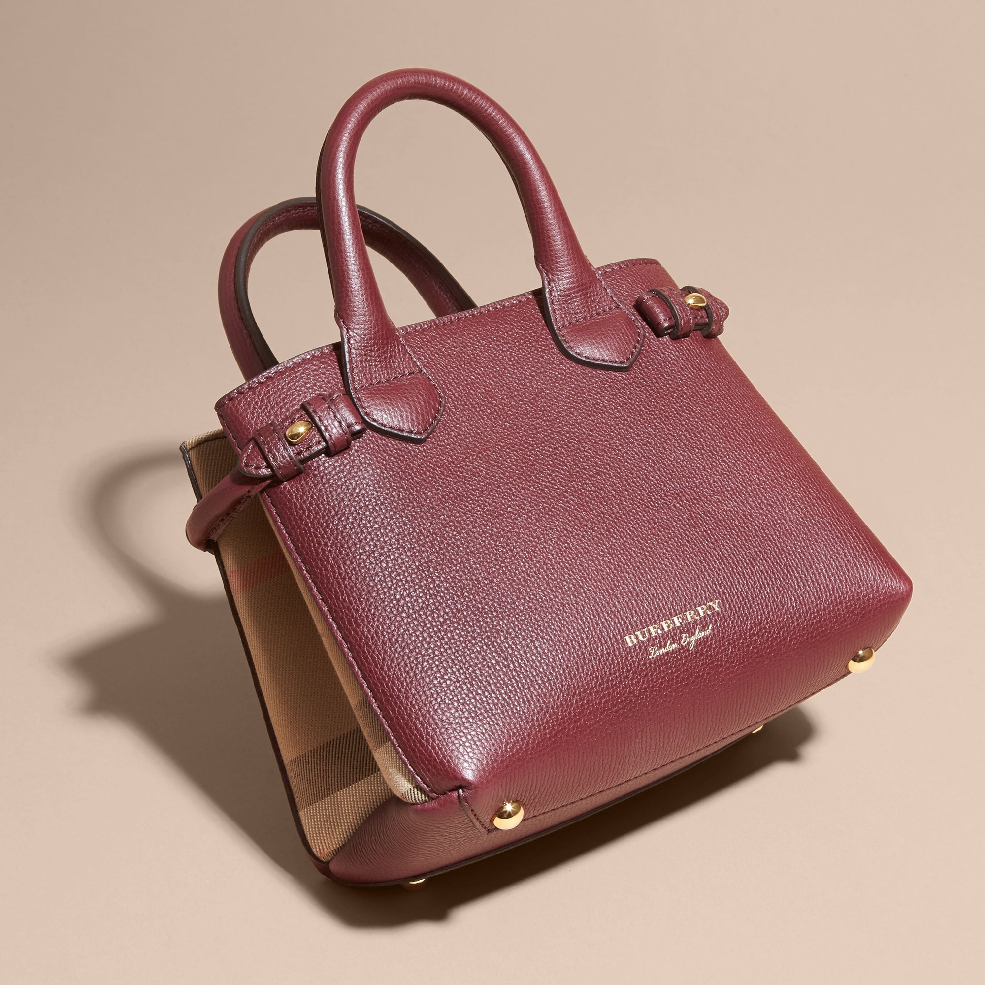 The Baby Banner en cuir et coton House check - Mahogany Red
