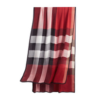 Écharpe en soie légère à motif check - Parade Red