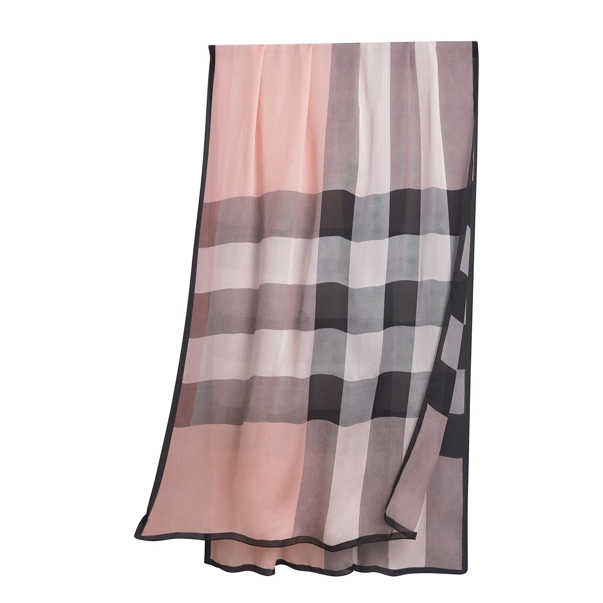 Écharpe en soie légère à motif check - Ash Rose