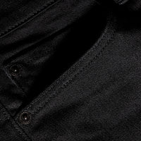 Jean délavé de coupe droite en denim extensible - Black