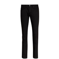 Jean délavé de coupe droite en denim extensible - Black