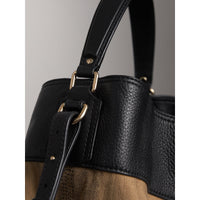 Sac The Ashby medium en toile Canvas check et cuir - Black
