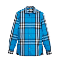 Chemise en coton extensible à motif check - Bright Blue