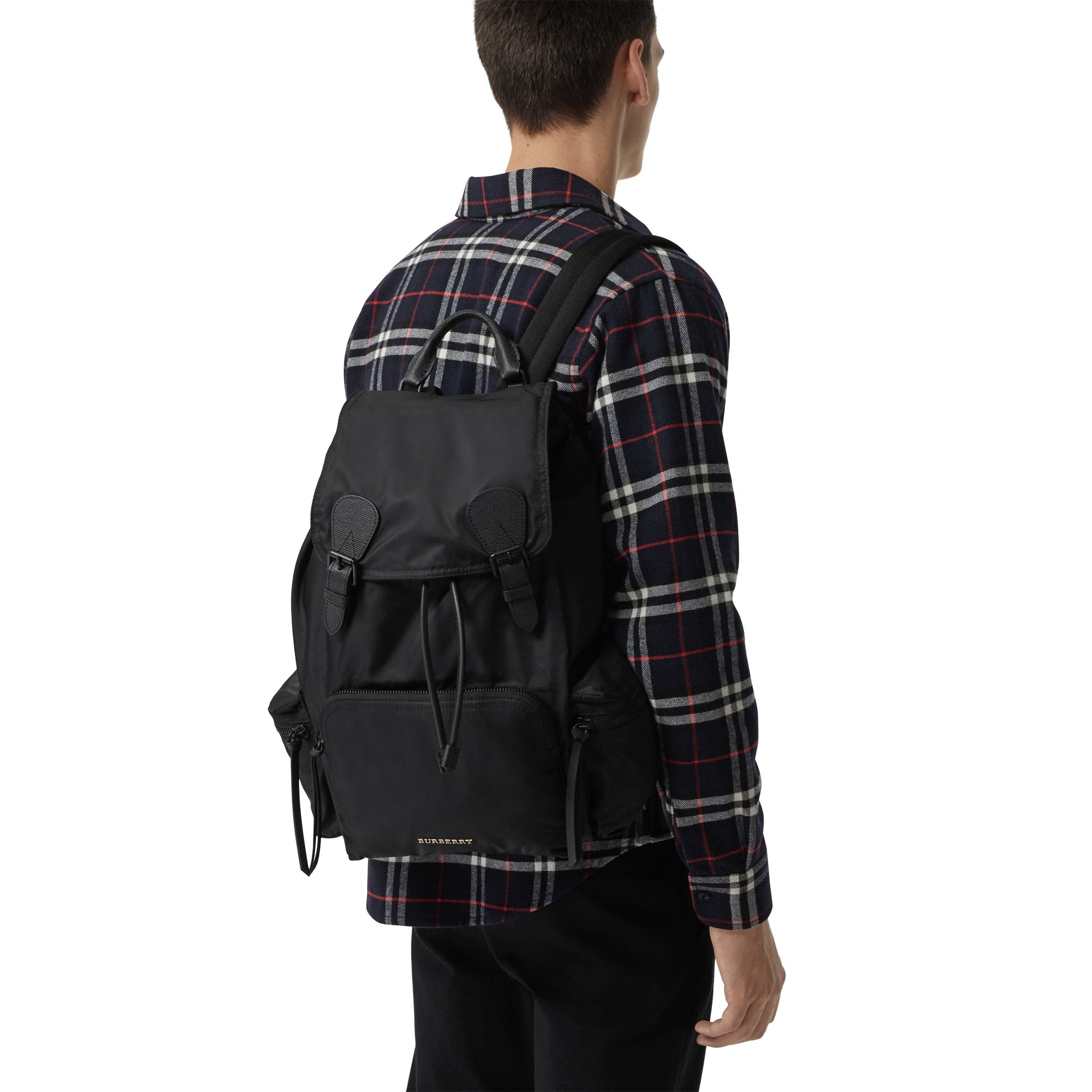 Grand sac The Rucksack en nylon technique et cuir - Black