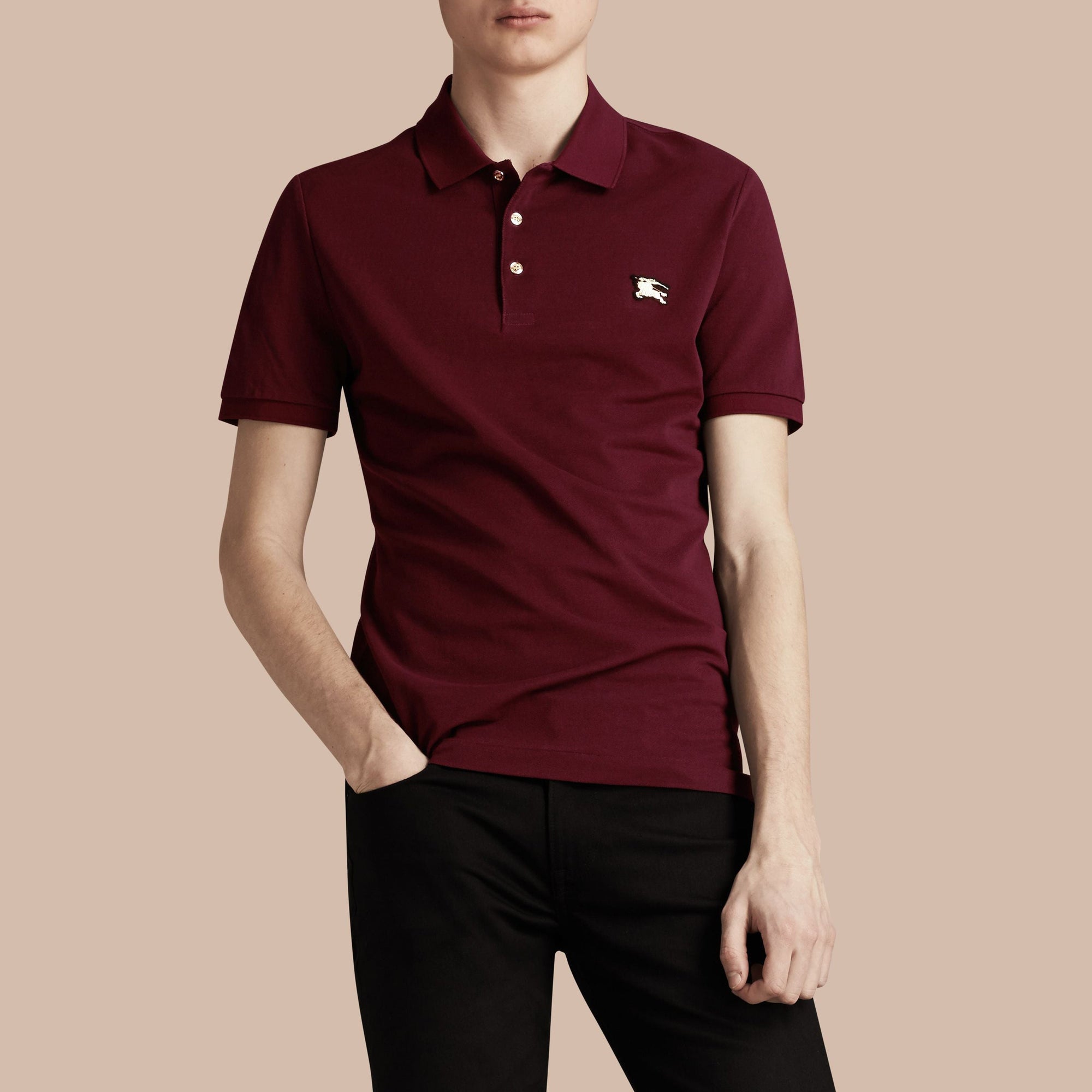 Polo en piqué de coton - Burgundy Red
