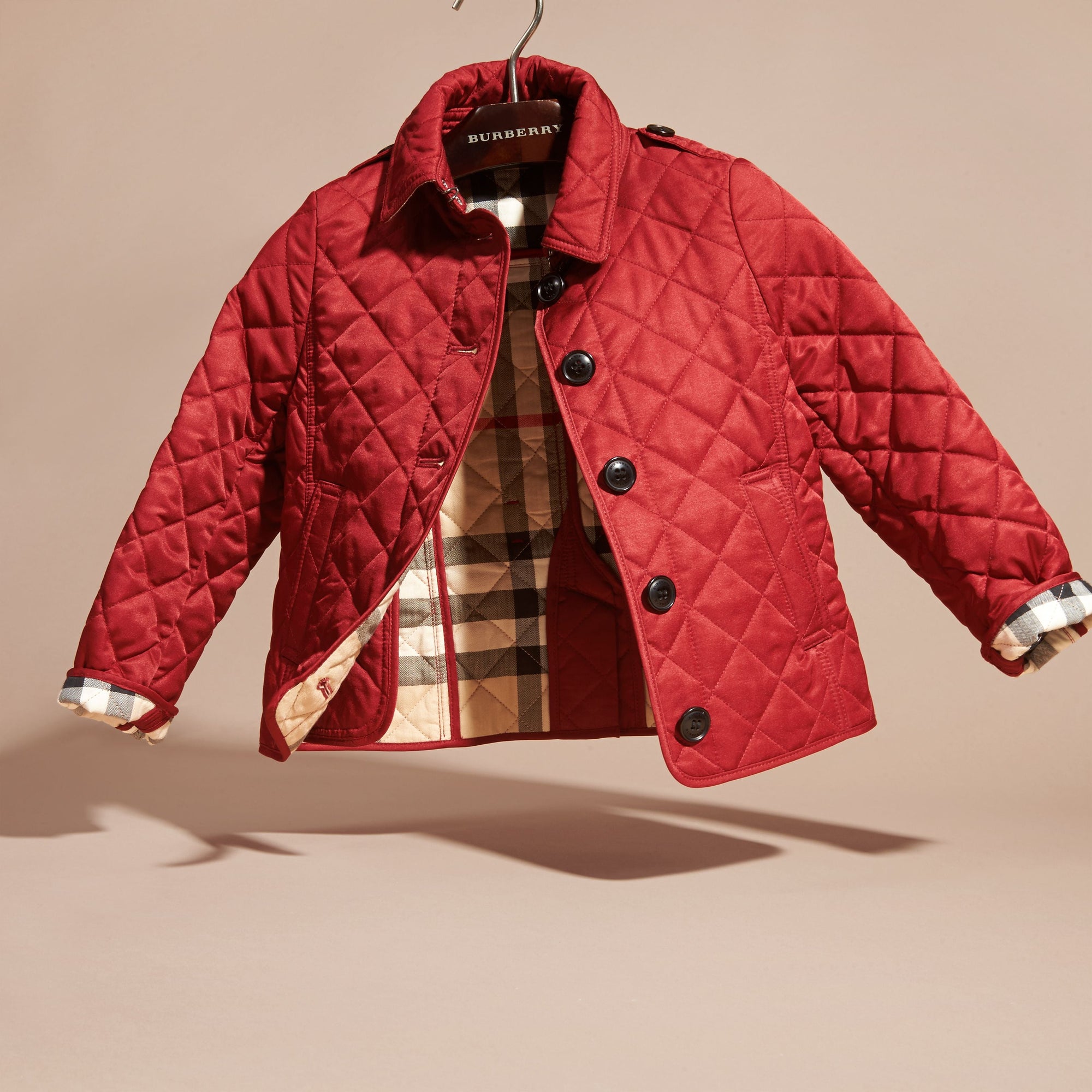 Veste matelassée avec doublure à motif check - Parade Red