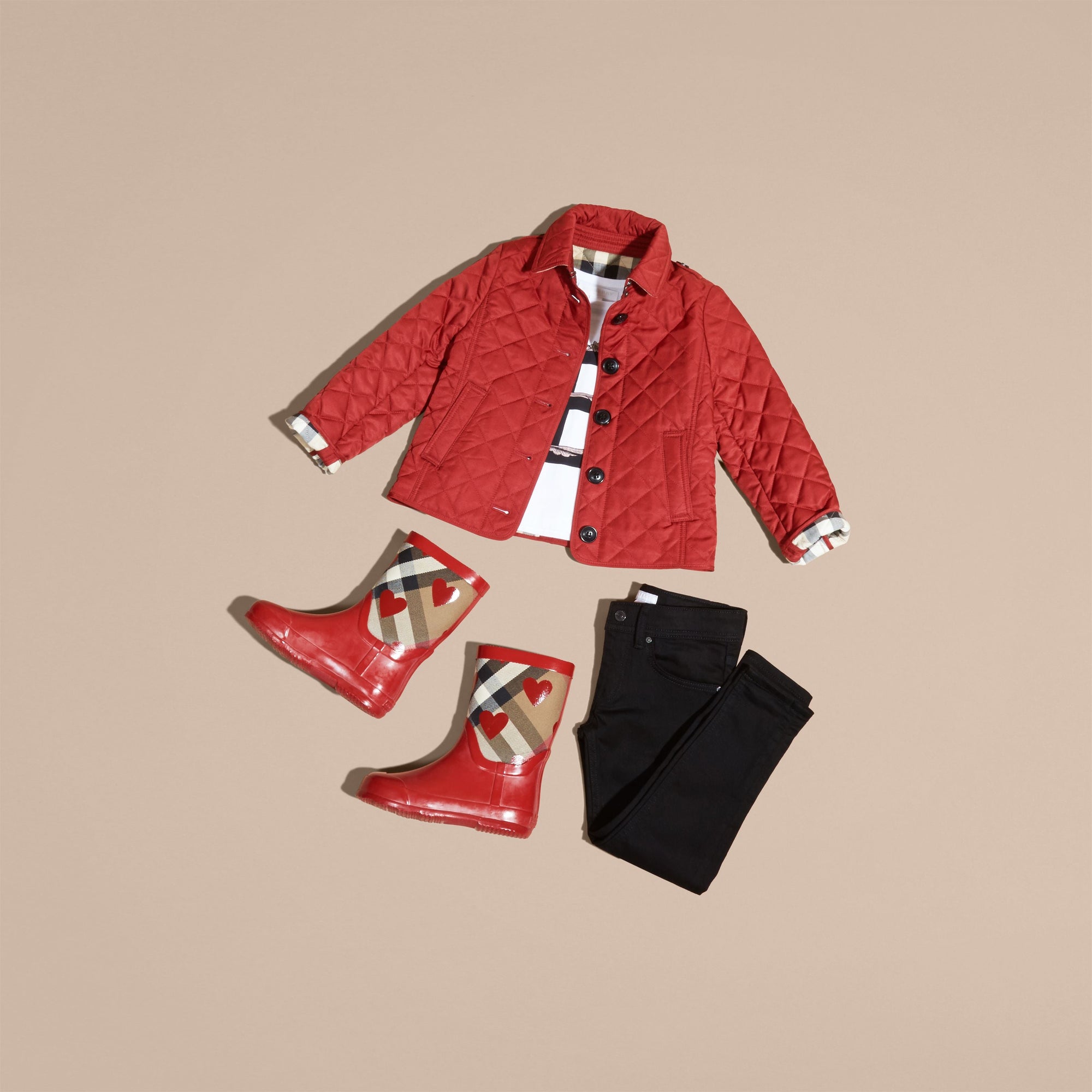 Veste matelassée avec doublure à motif check - Parade Red