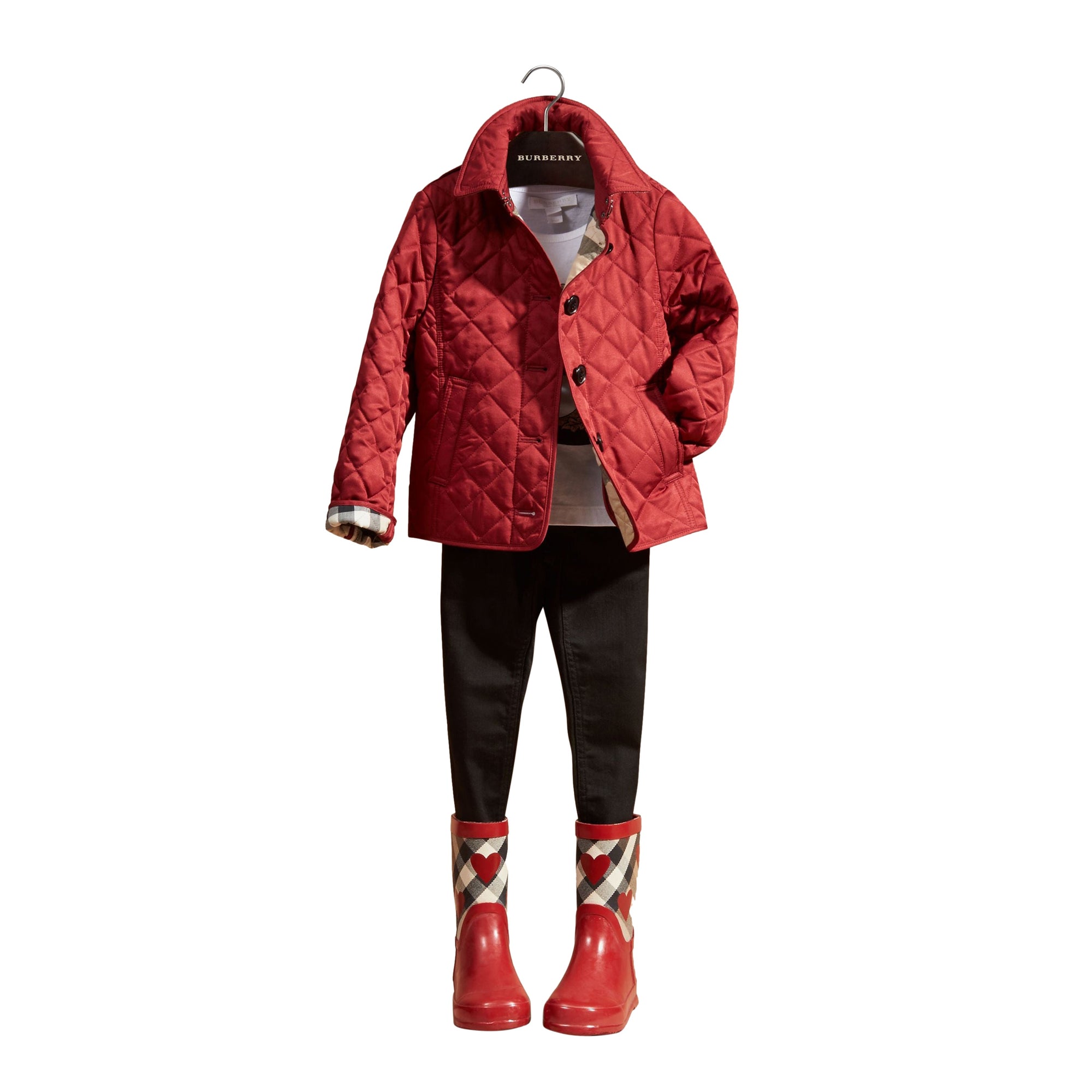 Veste matelassée avec doublure à motif check - Parade Red