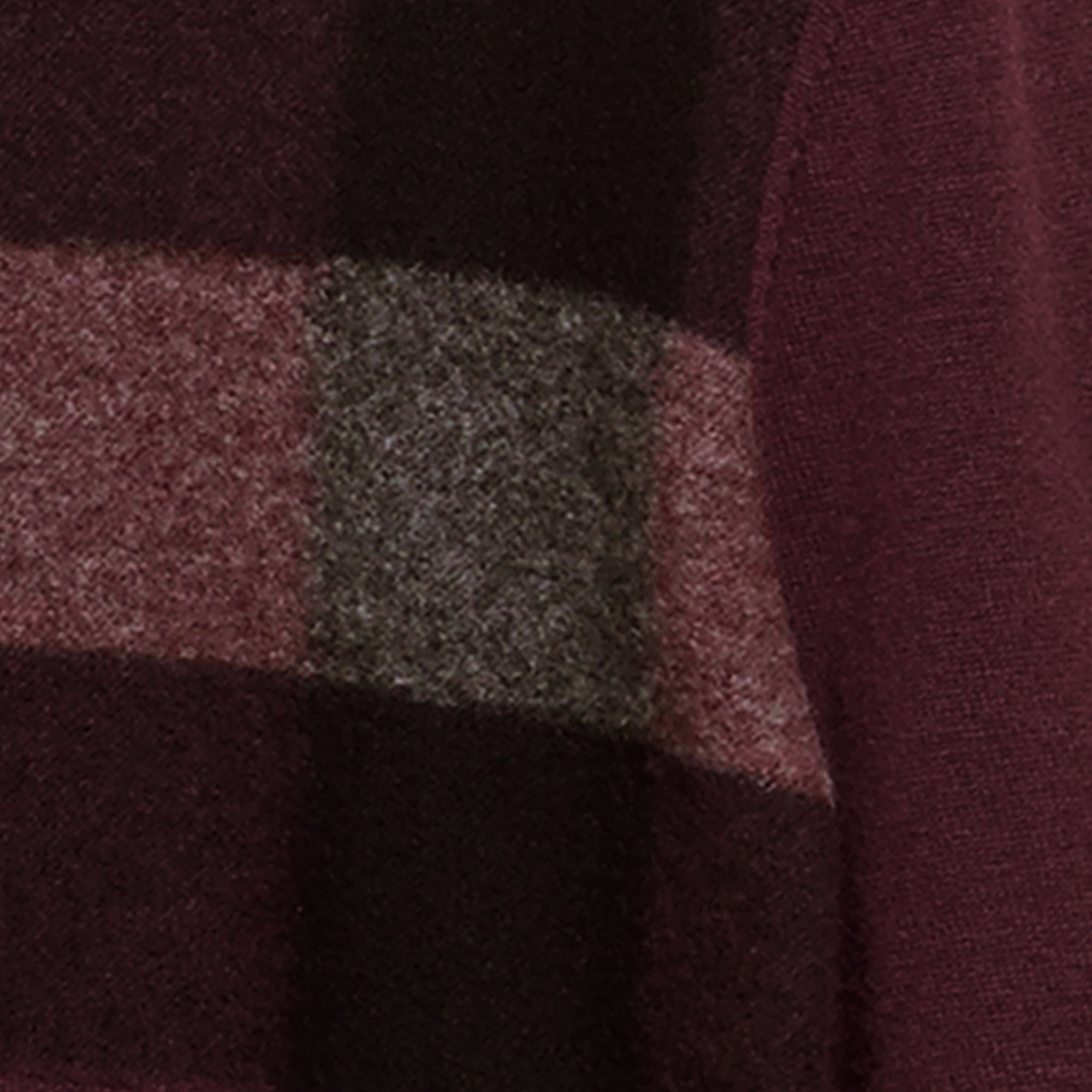 Pull en cachemire et coton à motif check graphique - Burgundy Red