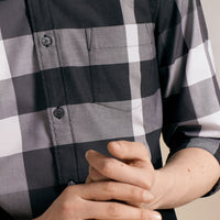 Chemise en coton à motif check - Black