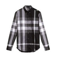Chemise en coton à motif check - Black