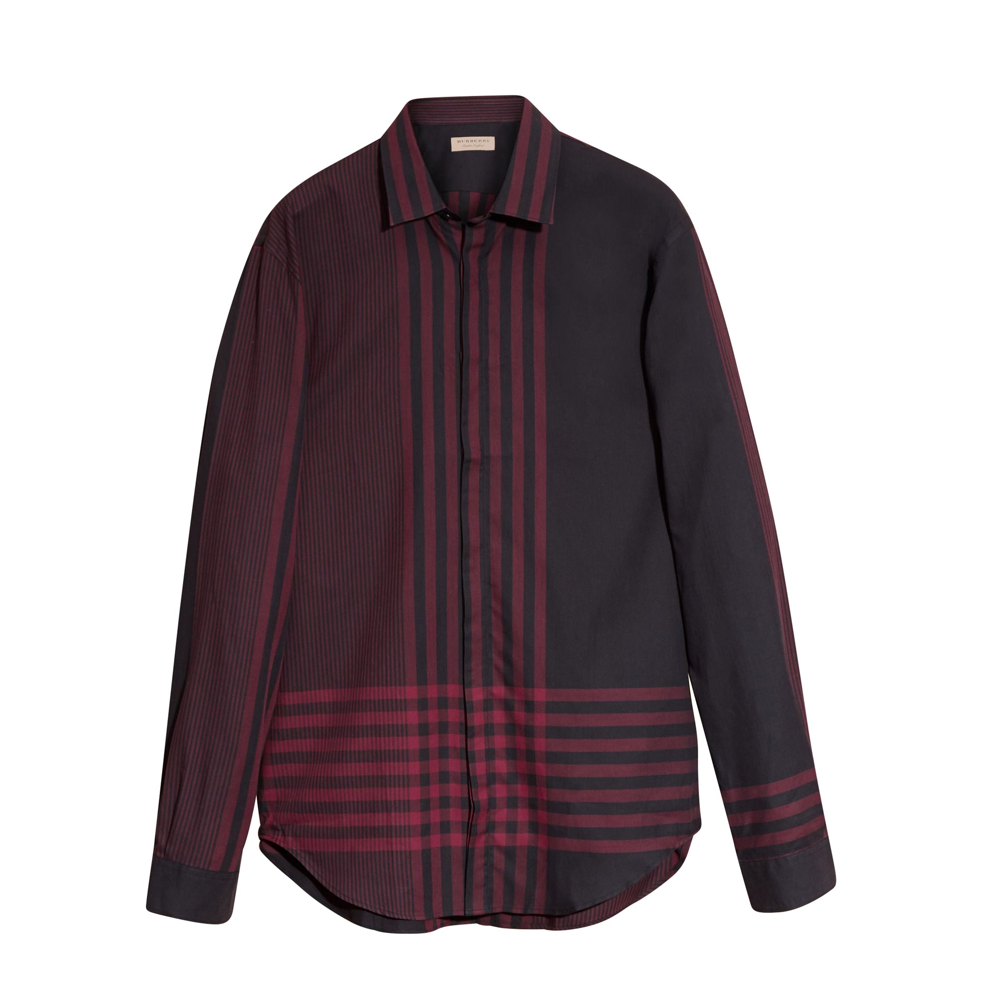 Chemise en coton à motif check graphique - Burgundy Red