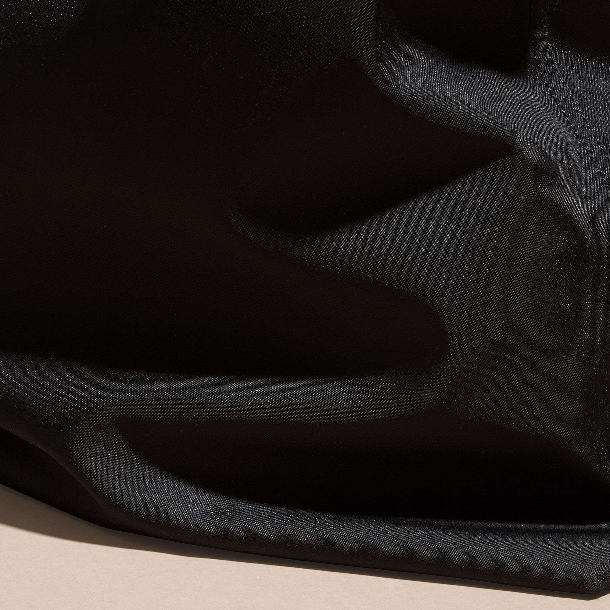 Sac tote avec bordure en cuir - Black