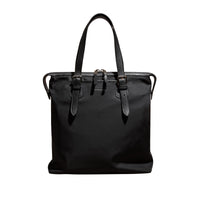 Sac tote avec bordure en cuir - Black