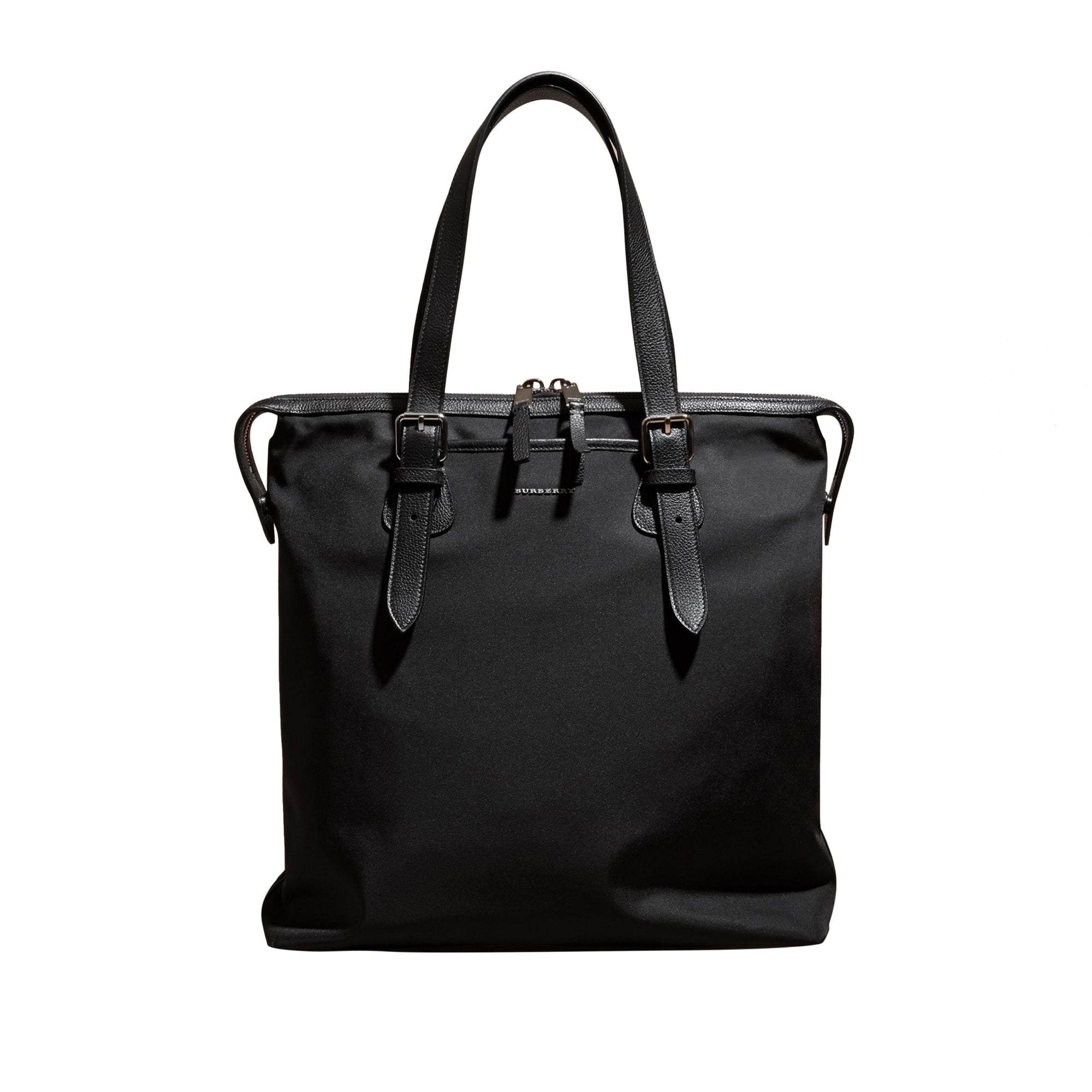 Sac tote avec bordure en cuir - Black
