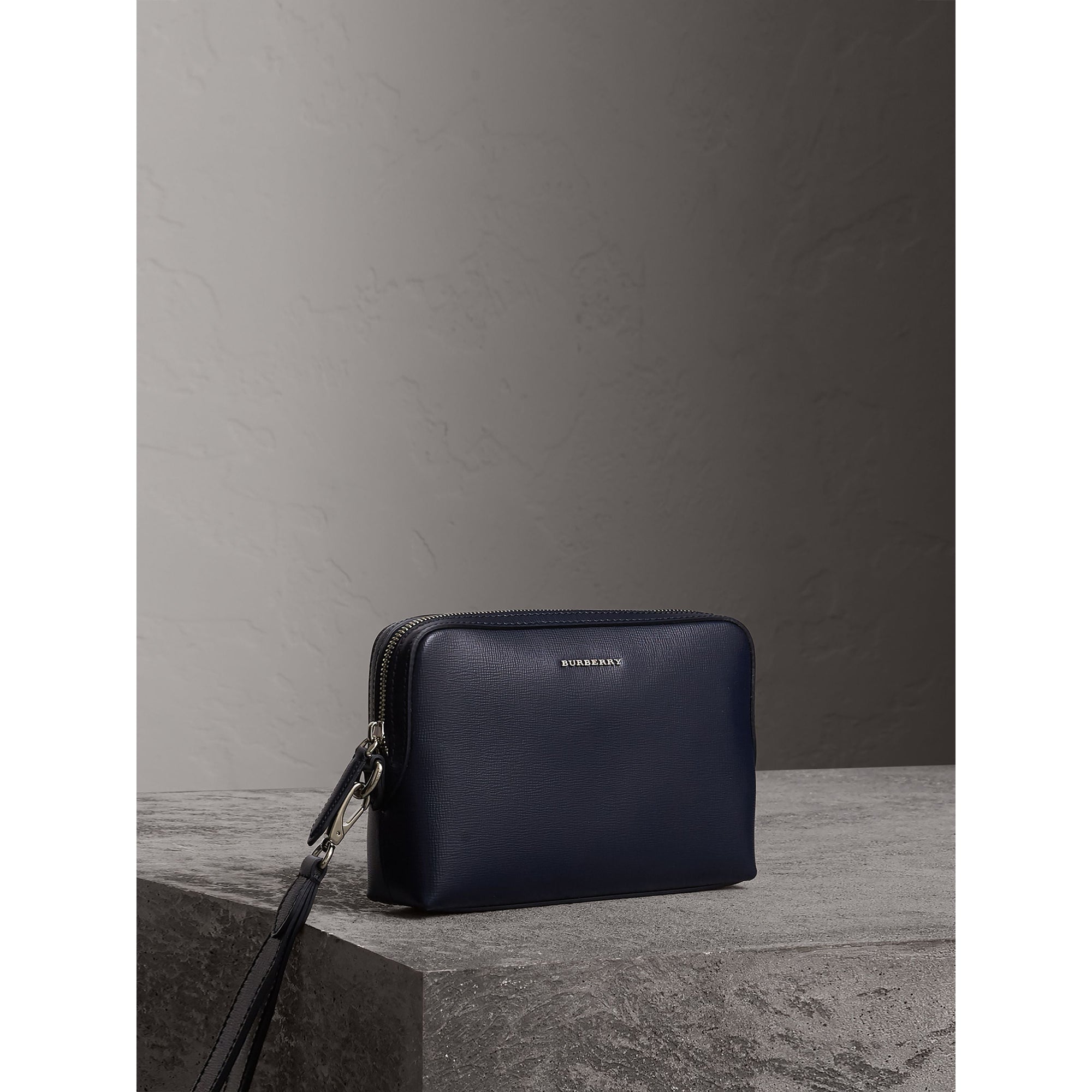 Pochette en cuir London - Dark Navy