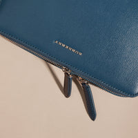 Pochette en cuir London - Mineral Blue