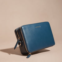 Pochette en cuir London - Mineral Blue