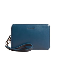 Pochette en cuir London - Mineral Blue