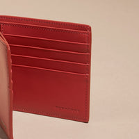 Portefeuille à rabat en cuir London - Dark Military Red