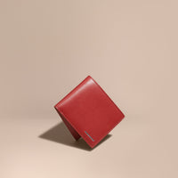 Portefeuille à rabat en cuir London - Dark Military Red