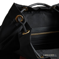 Sac The Rucksack moyen en nylon technique et cuir - Black