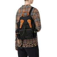 Sac The Rucksack moyen en nylon technique et cuir - Black