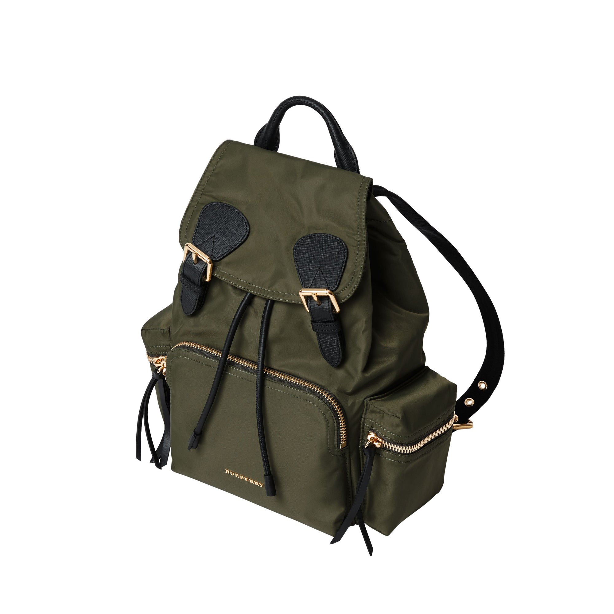 Sac The Rucksack moyen en nylon technique et cuir - Canvas Green